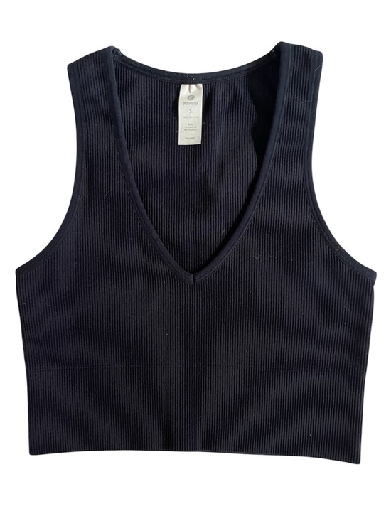90 Degrees By Reflex Other - Black Ribbed V-Neck Cropped Sports Bra Size Small. Brami.